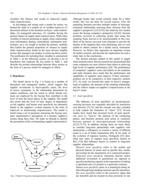 The role of trust and relationship structure in improving supply chain ...