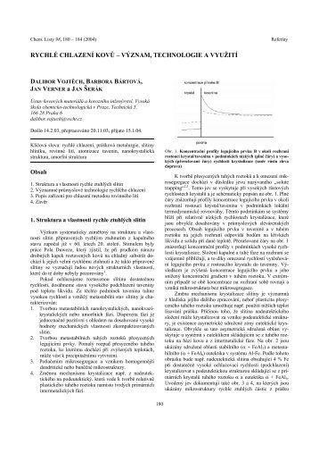 RYCHLÃ CHLAZENÃ KOVÅ® Å VÃZNAM ... - ChemickÃ© listy