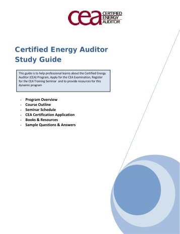 Certified Energy Auditor Study Guide - Association of Energy ...