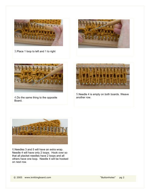 Buttonholes (pdf) - Authentic Knitting board