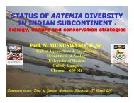 Endowment lecture I Artemia Culture - University of Madras