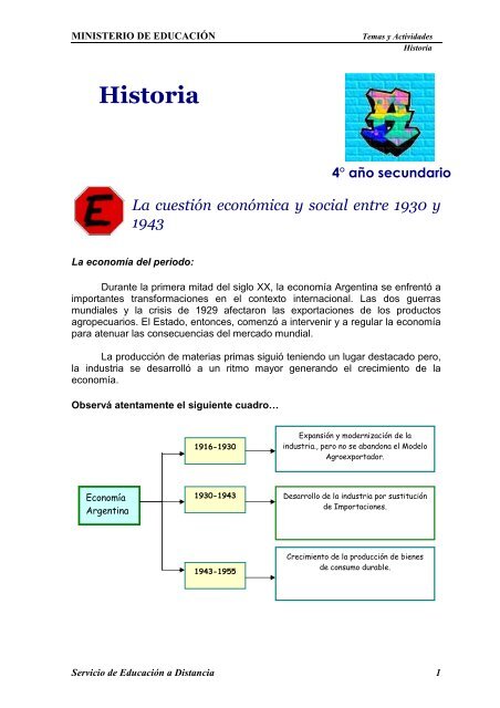 HISTORIA 4 A O-La cuestion economica y - Aprender en casa