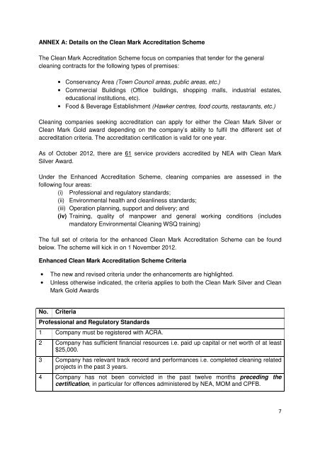 7 ANNEX A: Details on the Clean Mark Accreditation Scheme ... - WDA