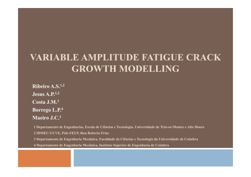 variable amplitude fatigue crack growth modelling - Universidade de ...