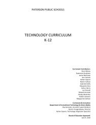 TECHNOLOGY CURRICULUM K-12 - Paterson Public Schools