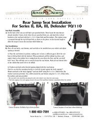 Rear Jump Seat Installation For Series II, IIA, III , Defender 90/110