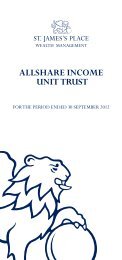 allshare income unit trust - St James's Place