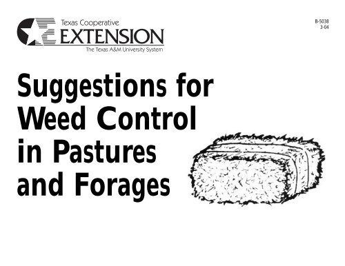Suggestions for Weed Control in Pastures and ... - Texas Forages