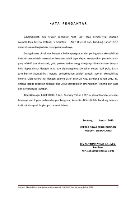 Outline Lakip 2012 - Pemerintah Kabupaten Bandung