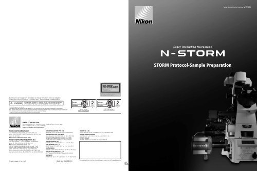 STORM Protocol-Sample Preparation - Nikon Imaging Center