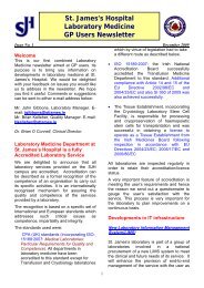 GP User Newsletter Issue 1 (PDF 128Kb) - St. James's Hospital