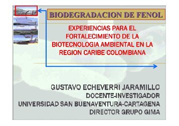 biotecnologÃ­a en degradaciÃ³n de fenoles.