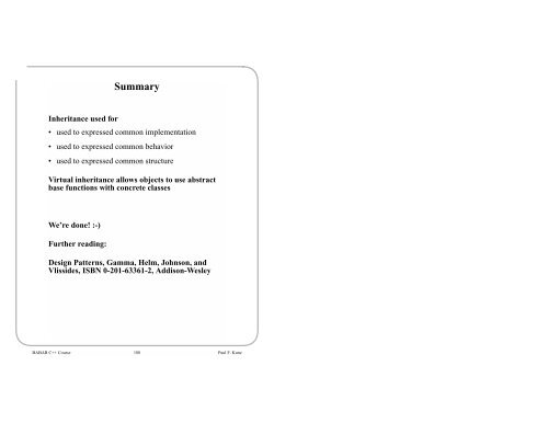 BABAR C++ Course Running the Examples - HEPHY