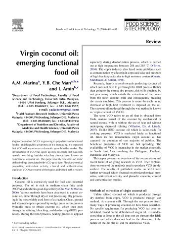 Virgin coconut oil: emerging functional food oil - Melt Buttery Spread