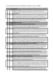 Cronograma de actividades tentativo para 2008