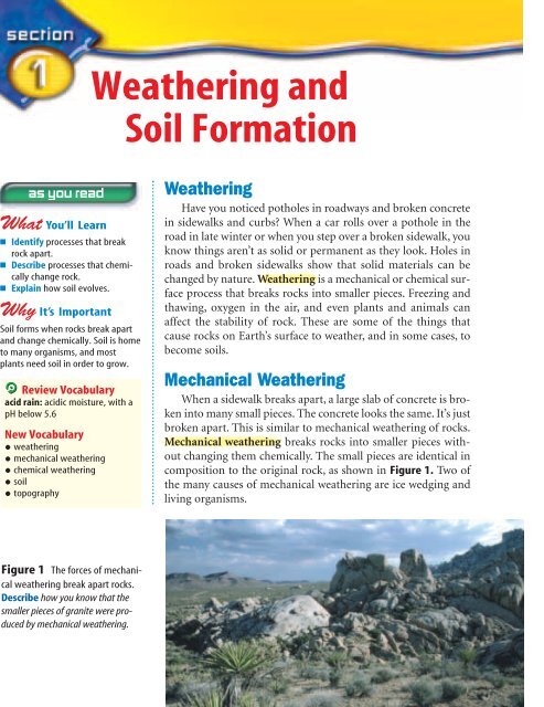 Weathering and Erosion