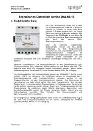 Technisches Datenblatt lumina DAL4/8/16 - spega.de