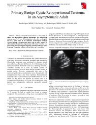 Primary Benign Cystic Retroperitoneal Teratoma in an ...