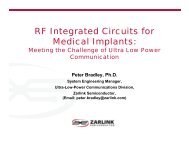 RF Integrated Circuits for Medical Implants: - Zarlink Semiconductor