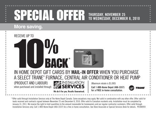 in home depot gift cards by mail-in offer when you purchase a select ...