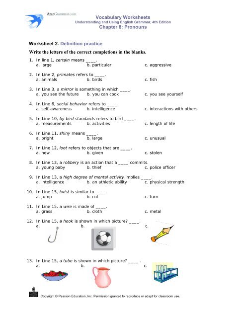 Worksheet 1 - AzarGrammar.com