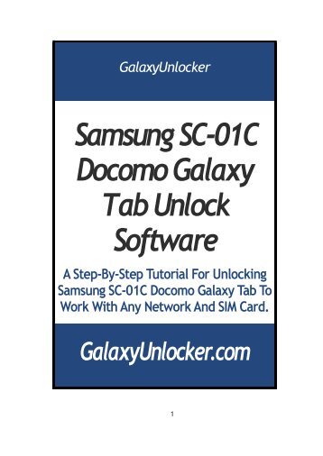 Samsung SC-01C Docomo Galaxy Tab Unlock ... - GalaxyUnlocker