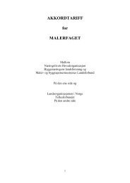 AKKORDTARIFF for MALERFAGET - Fellesforbundet