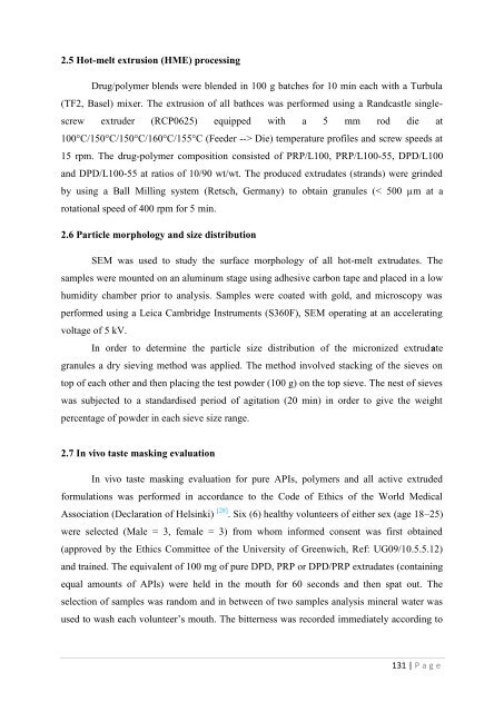 Development of hot-melt extrusion as a novel technique for the ...