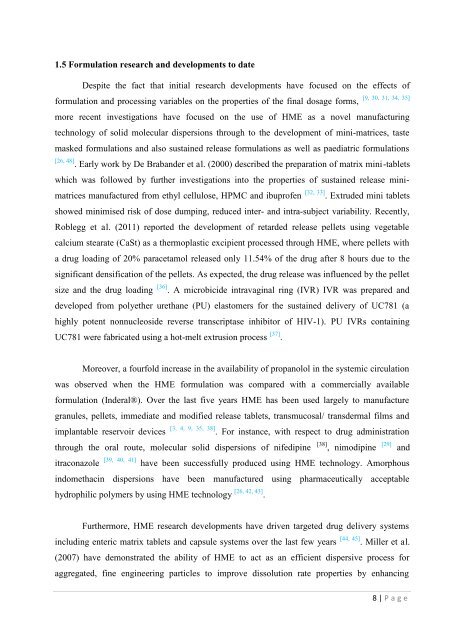 Development of hot-melt extrusion as a novel technique for the ...