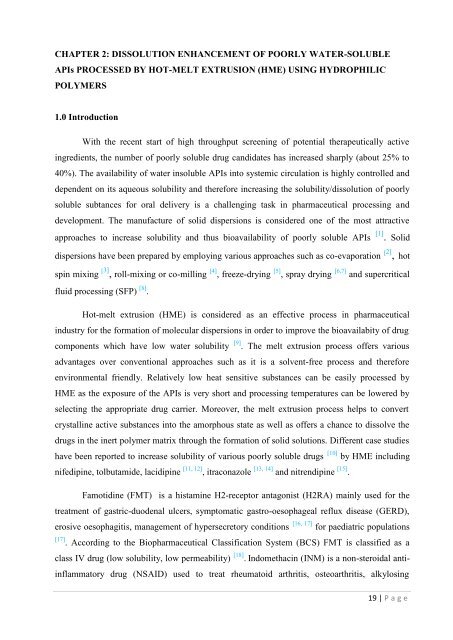 Development of hot-melt extrusion as a novel technique for the ...