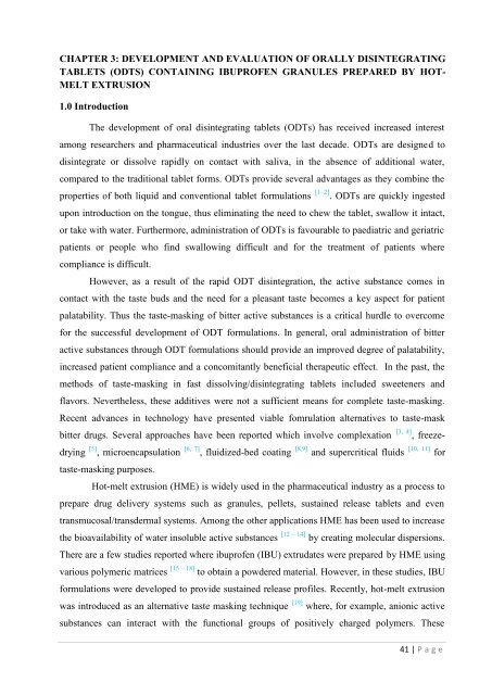 Development of hot-melt extrusion as a novel technique for the ...