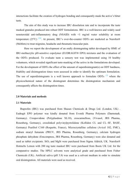 Development of hot-melt extrusion as a novel technique for the ...