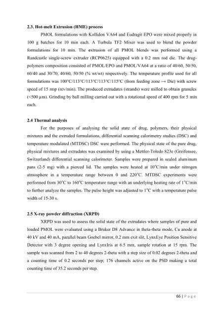 Development of hot-melt extrusion as a novel technique for the ...