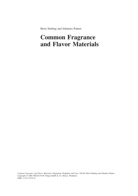 Common Fragrance and Flavor Materials - Imed Hassen - Free