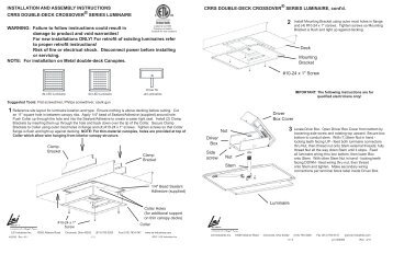 Nut CRRS DOUBLE-DECK CROSSOVER ... - LSI Industries Inc.