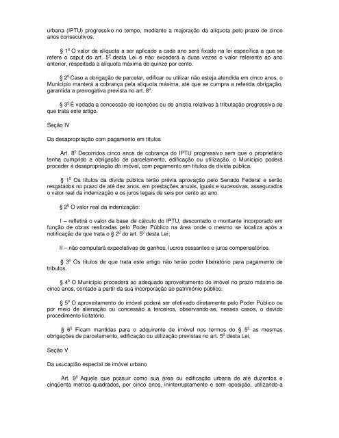 Lei Federal 10.257 de 10 de julho de 2001