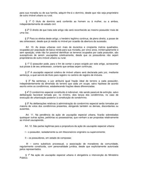 Lei Federal 10.257 de 10 de julho de 2001