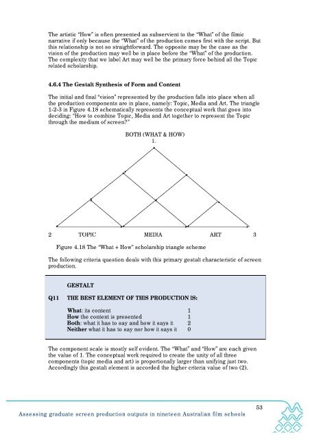 Assessing graduate screen production outputs in nineteen ...