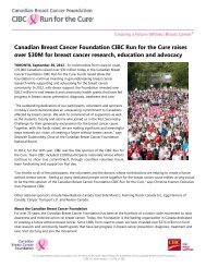 Canadian Breast Cancer Foundation CIBC Run for the Cure raises ...