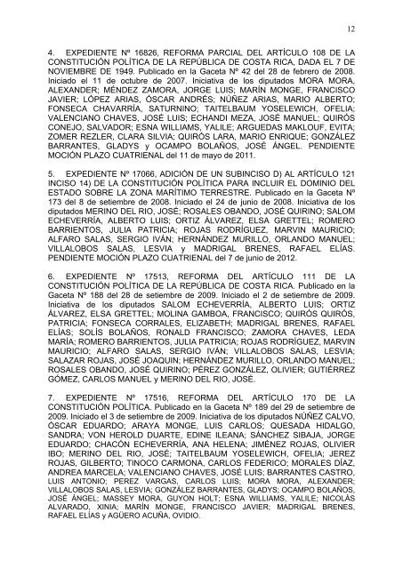 1 asamblea legislativa de la repÃƒÂºblica de costa rica perÃƒÂ­odo ...