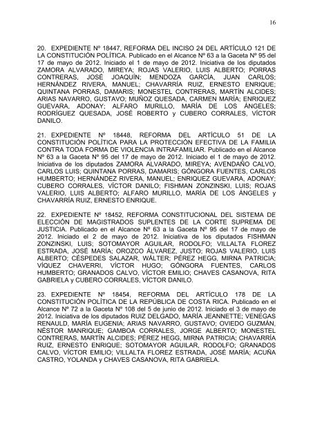 1 asamblea legislativa de la repÃƒÂºblica de costa rica perÃƒÂ­odo ...