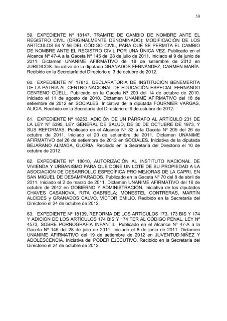 1 asamblea legislativa de la repÃƒÂºblica de costa rica perÃƒÂ­odo ...