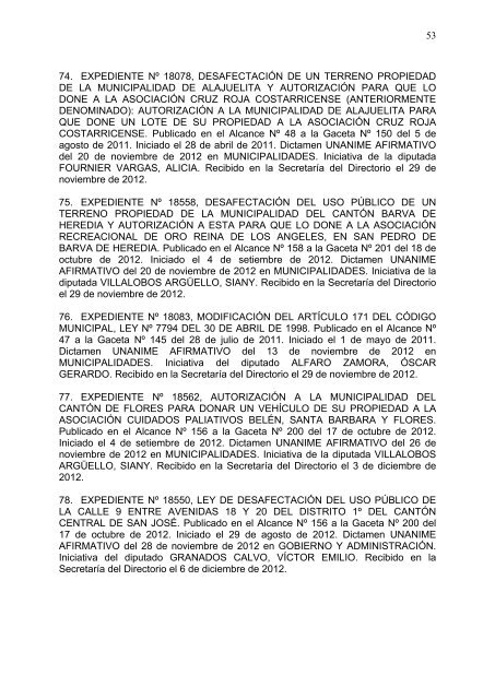 1 asamblea legislativa de la repÃƒÂºblica de costa rica perÃƒÂ­odo ...