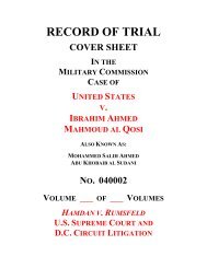 record of trial cover sheet - United States Department of Defense