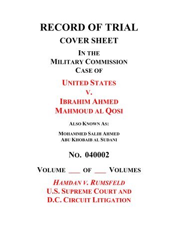 Record of Trial Volume 4 - United States Department of Defense