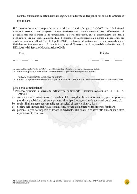 36 All 3 Dichiarazione sostitutiva certificazione e atto di notorietÃ  per ...