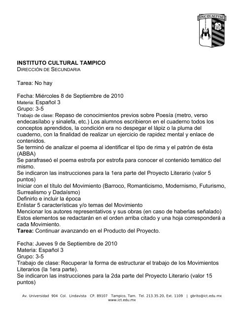 No tarea Materia: MatemÃ¡ticas Tarea - Instituto Cultural Tampico ICT