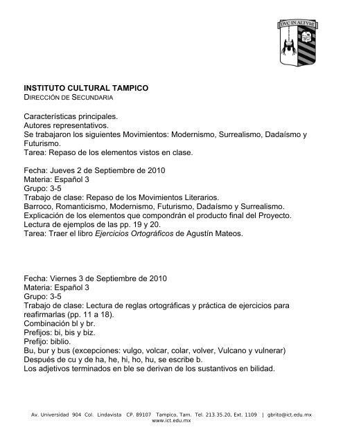 No tarea Materia: MatemÃ¡ticas Tarea - Instituto Cultural Tampico ICT