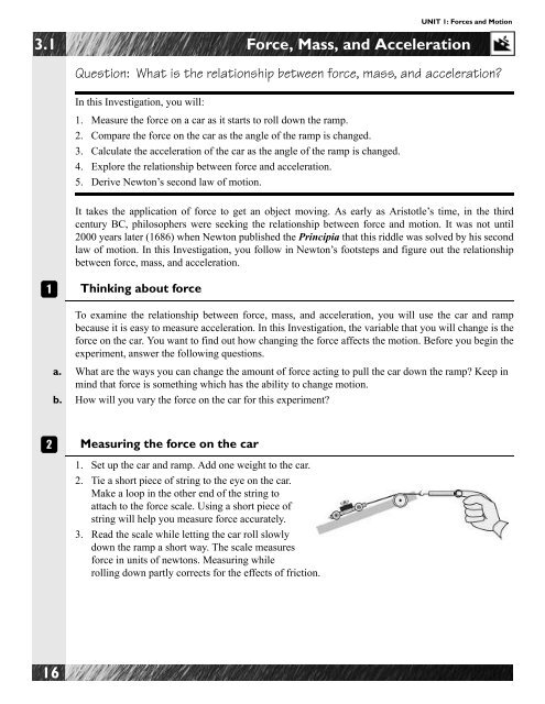 Motion acceleration and forces