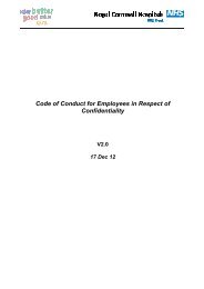Code of conduct for employees in respect of confidentiality